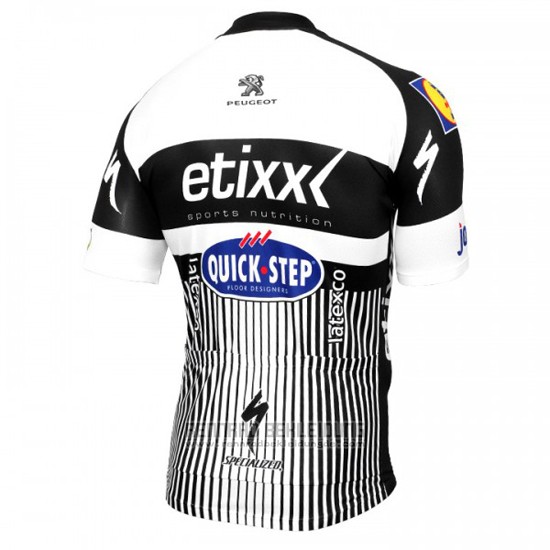 2016 Fahrradbekleidung Etixx Quick Step Wei und Shwarz Trikot Kurzarm und Tragerhose - zum Schließen ins Bild klicken